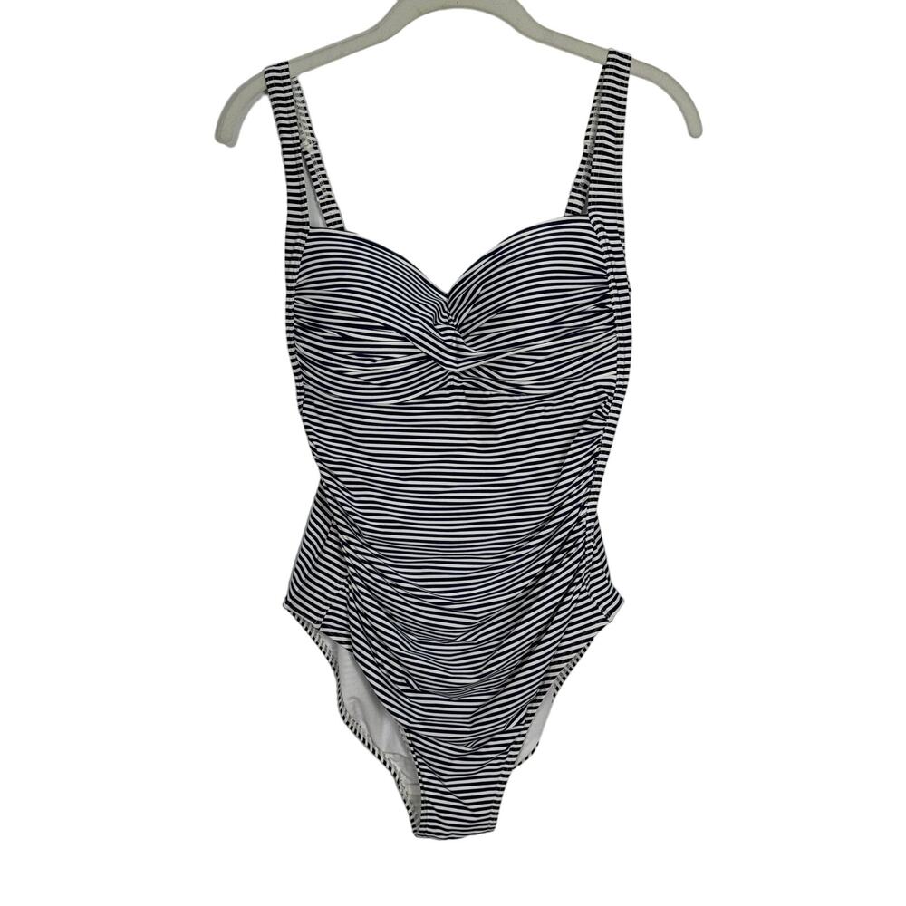 Bond-Eye Australia One Piece Blue And White Stripe Suit Size 10 D/DD